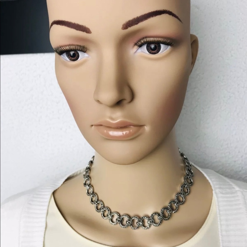 Antique Vtg Sterling Silver Necklace Bracelet Set